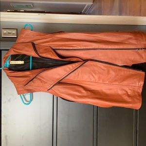 Leather and wool vest